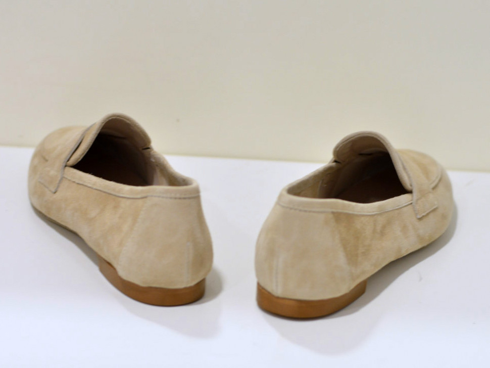  Gianluca Pisati Moccasins / Loafer Adele aus feinstem Wildleder (Gamsleder) in beige