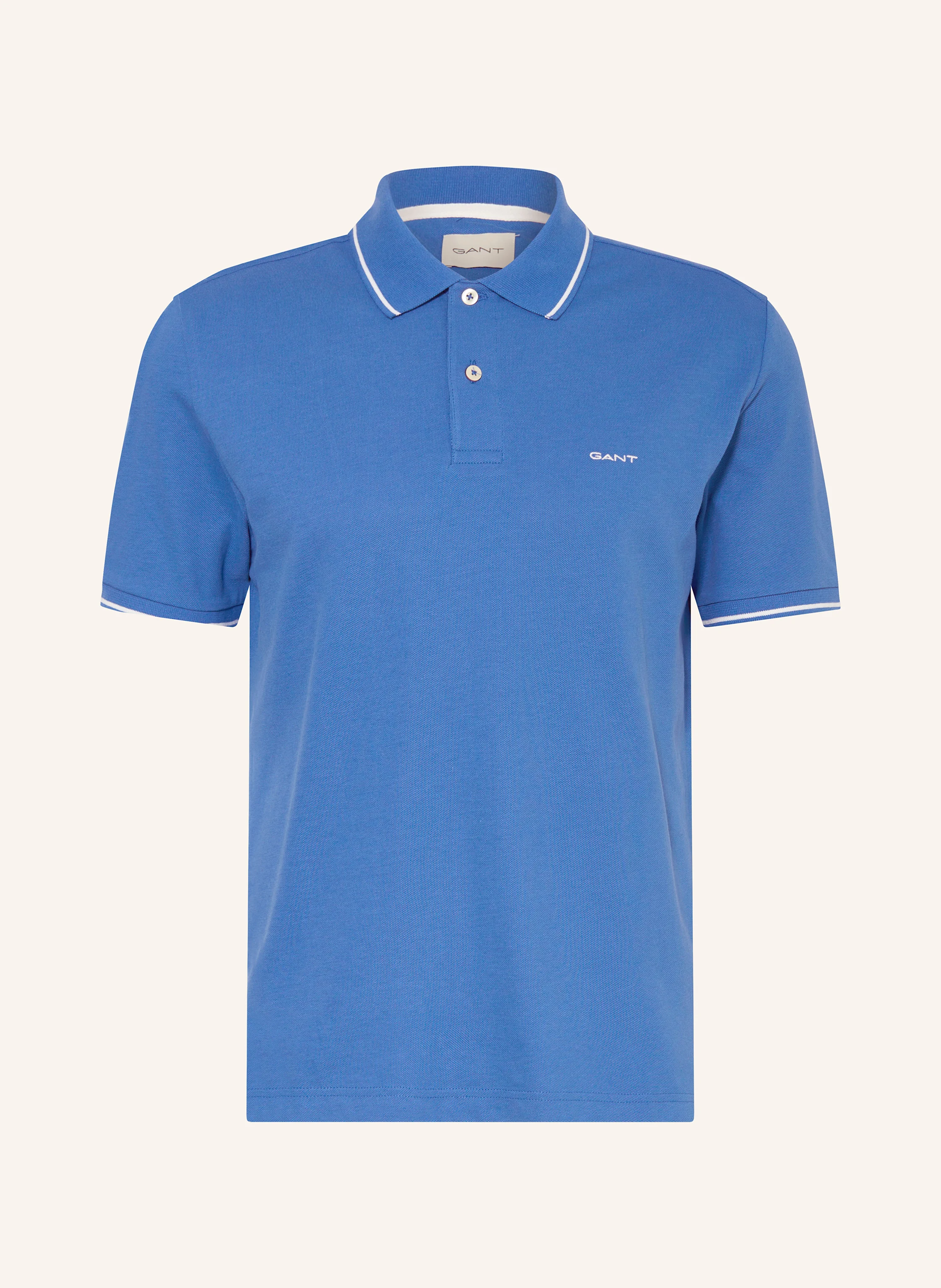 Gant Tipped Piqué Poloshirt aus Baumwolle Polo in hellblau