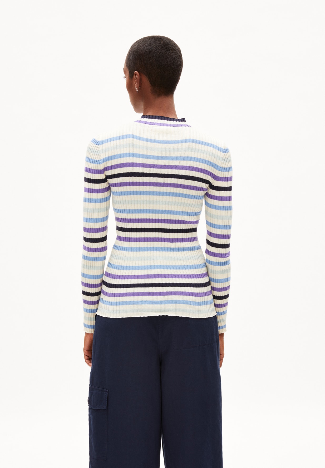 Armedangels  ALAANIA MULTICOLOR 2.0 Pullover Regular Fit aus Bio-Baumwolle oatmilk iceberg blue