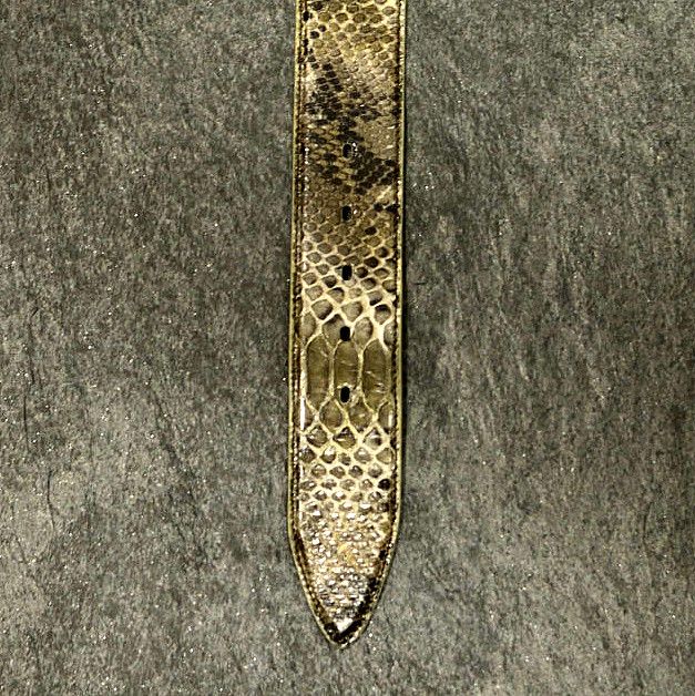 Ralph Gladen Schlangenleder-Gürtel Python Sonderbreite 4,5cm in batik grün / grau