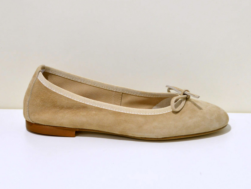 Gianluca Pisati Ballerinas aus Wildleder mit flexiberl Sohle in Camel