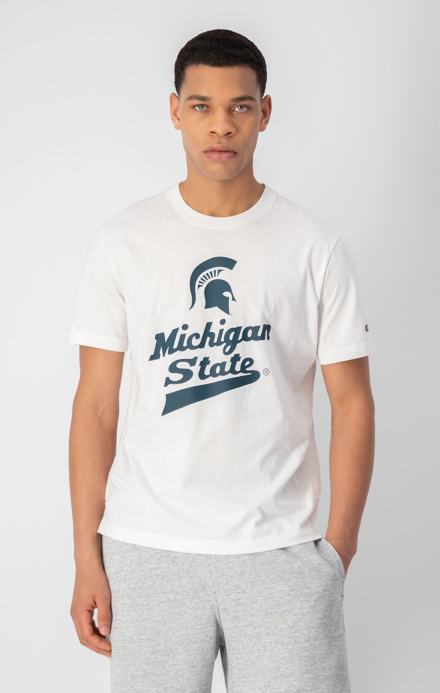 Champion Baumwoll-T-Shirt mit Logo im College-Stil Michigan State