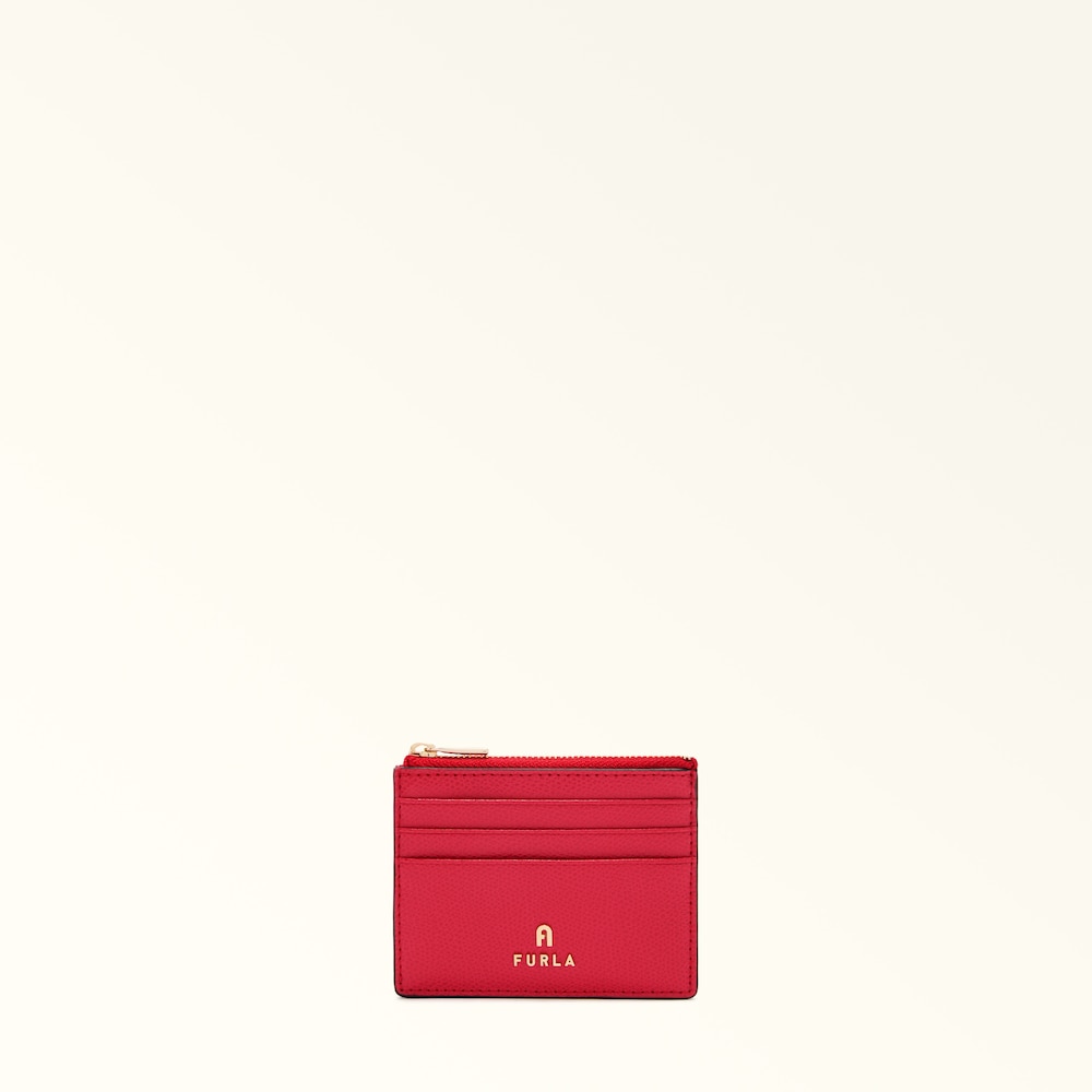 Furla Camelia Kartenetui S mit Zip in Ruby / Mini Etui in rot