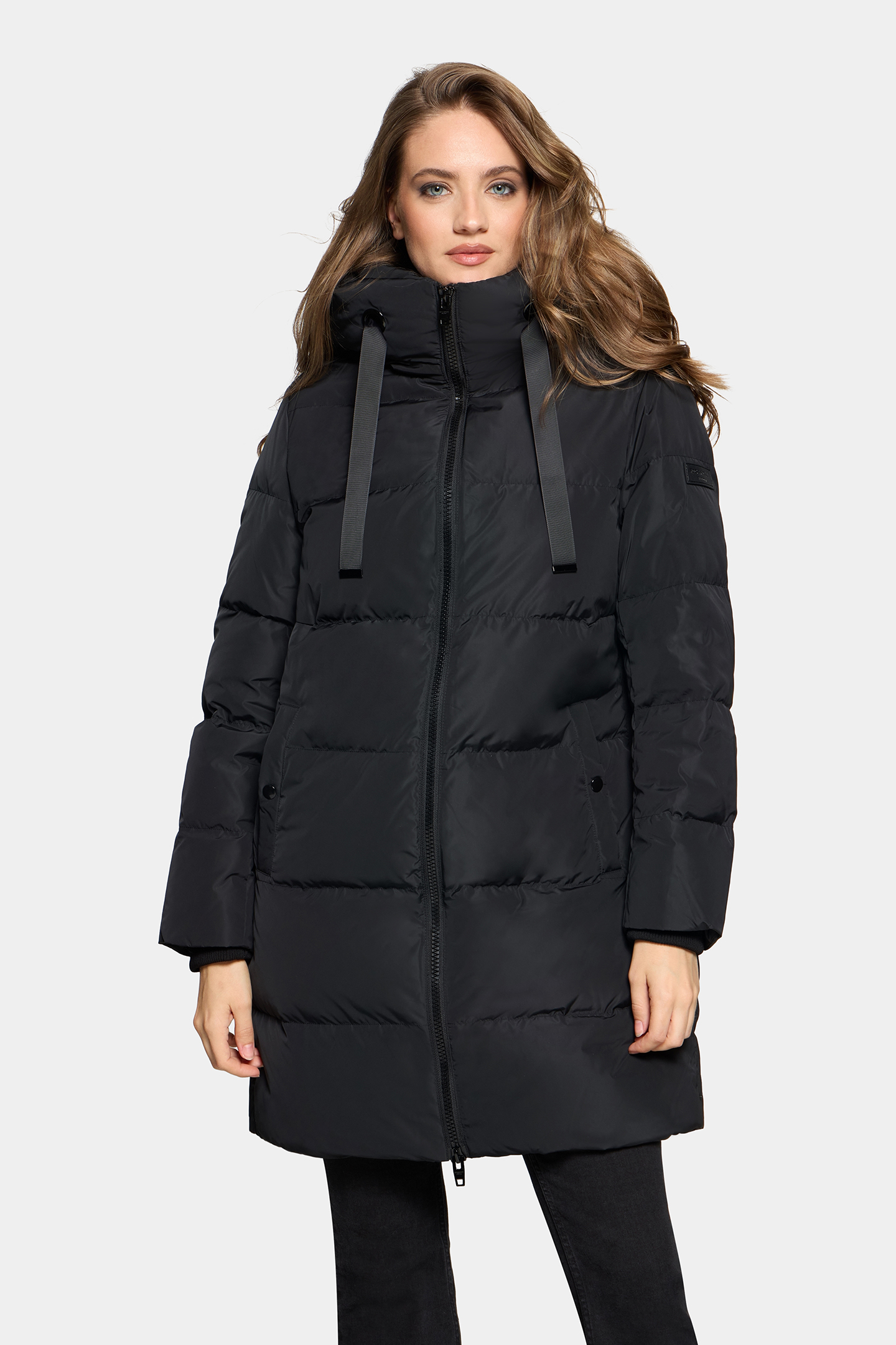 RockandBlue Samantha lange Daunen Jacke in schwarz
