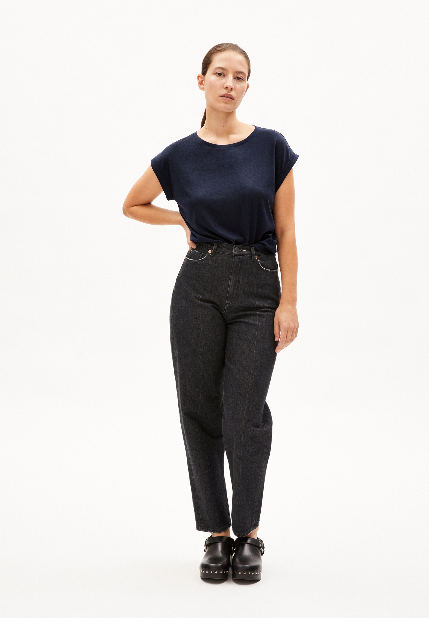 Armedangels JILAANA T-Shirt Loose Fit aus TENCEL™ Lyocell Mix in night sky Armedangels JILAANA T-Shirt Loose Fit aus TENCEL™ Lyocell Mix in night sky