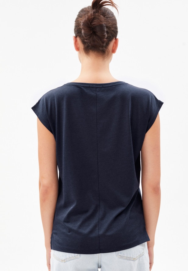 Armedangels JILAA Damen  T-Shirt aus TENCEL™ Lyocell Mix in dunkel blau 