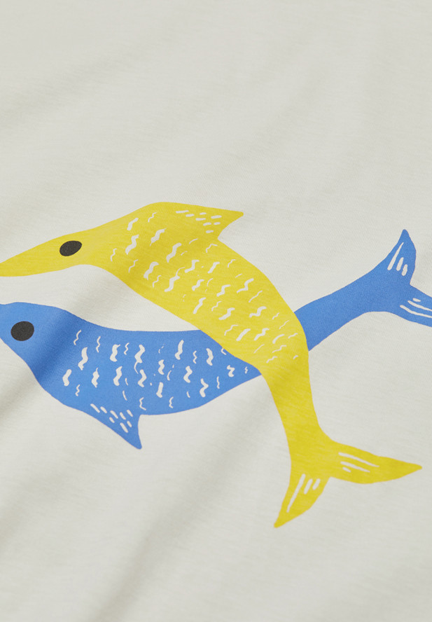 Armedangels JAAMES FISH T-Shirt aus 100% Bio-Baumwolle light linen Armedangels JAAMES FISH T-Shirt aus 100% Bio-Baumwolle light linen