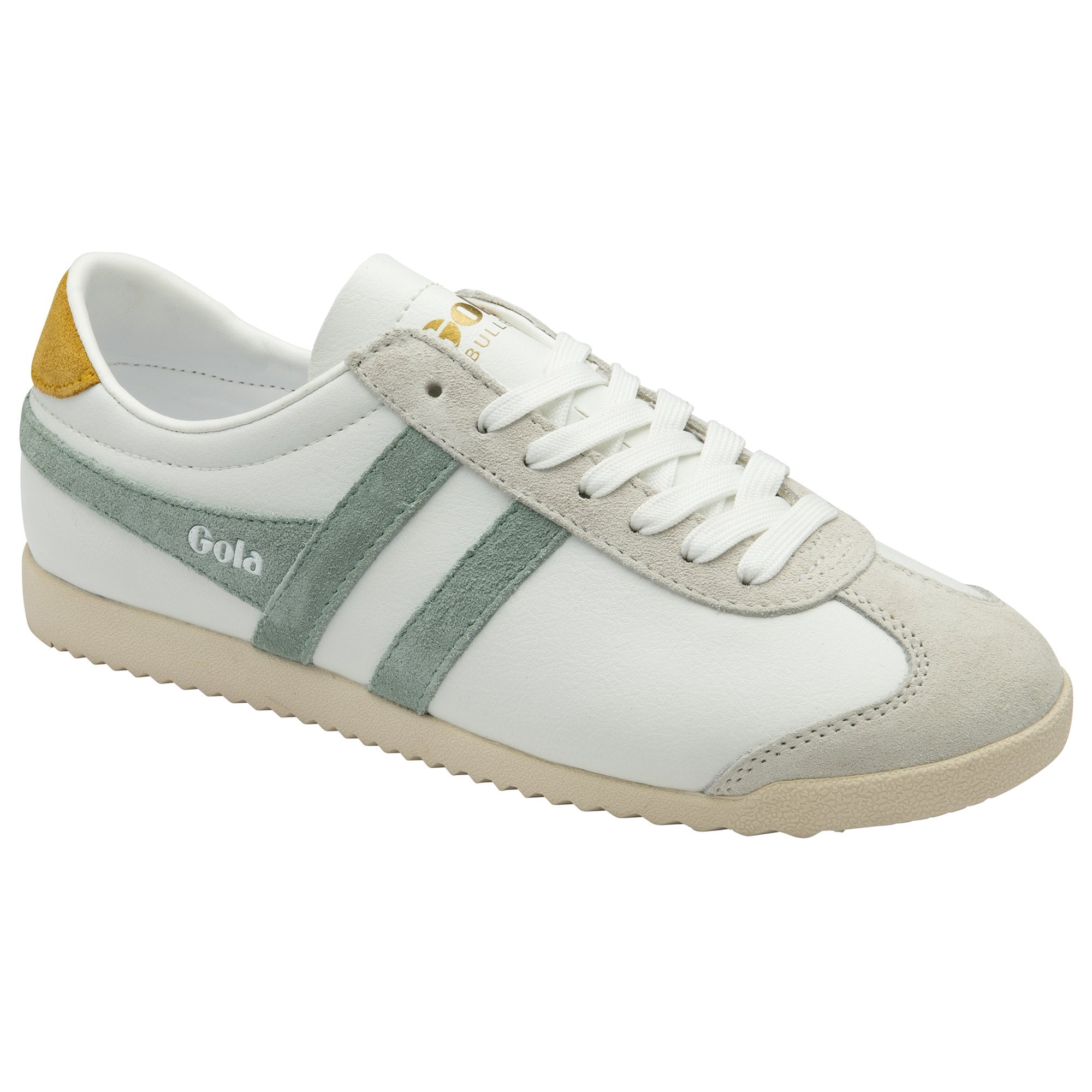 Gola Classics Women's Sneaker Bullet Pure Trainers in White/Green Mist/Sun