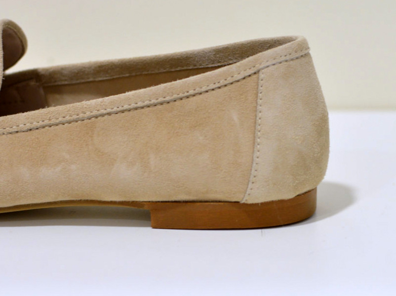  Gianluca Pisati Moccasins / Loafer Adele aus feinstem Wildleder (Gamsleder) in beige