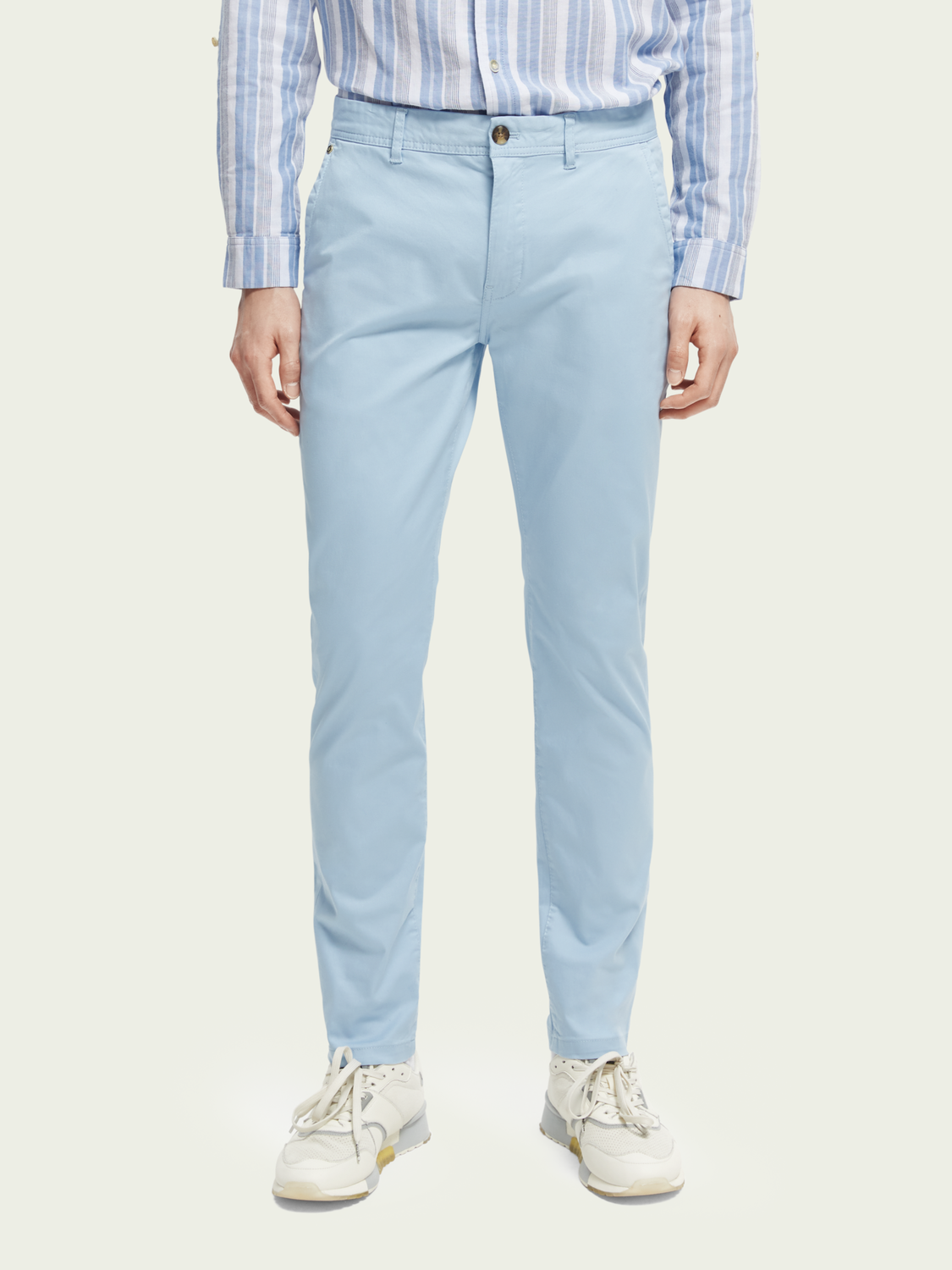 Scotch&Soda Herren Mott Chino im Super Slim Fit hellblau