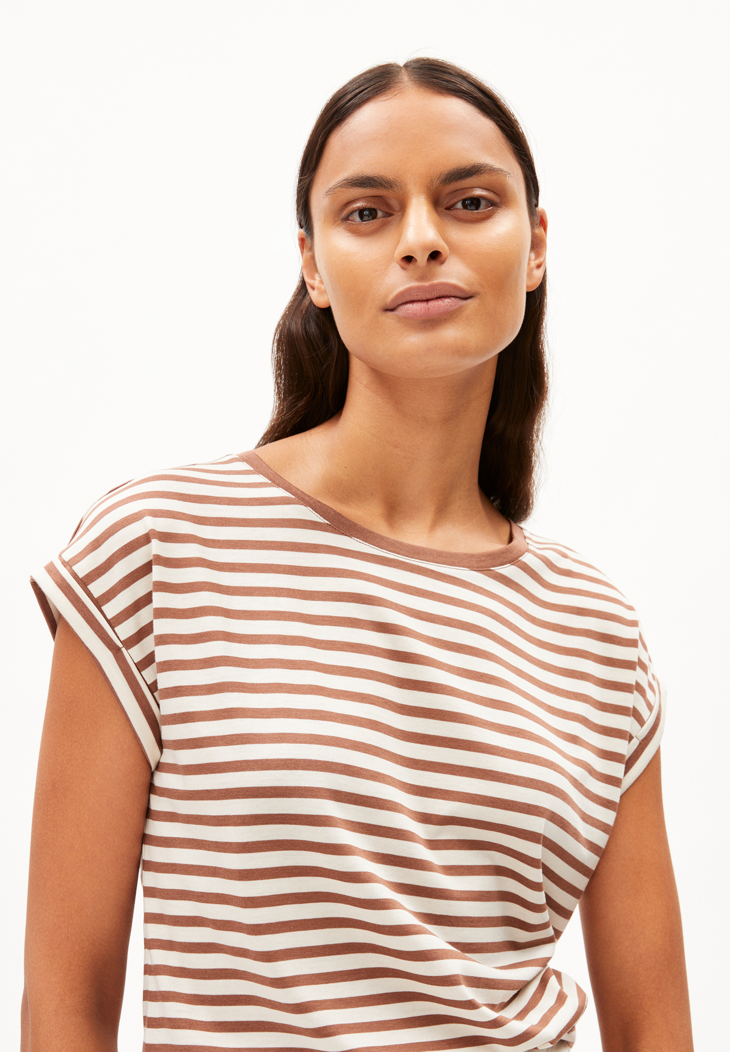 Armedangels JILAANA STRIPES T-Shirt Loose Fit aus TENCEL™ Lyocell Mix in nutshell - oatmilk Armedangels JILAANA STRIPES T-Shirt Loose Fit aus TENCEL™ Lyocell Mix in nutshell - oatmilk