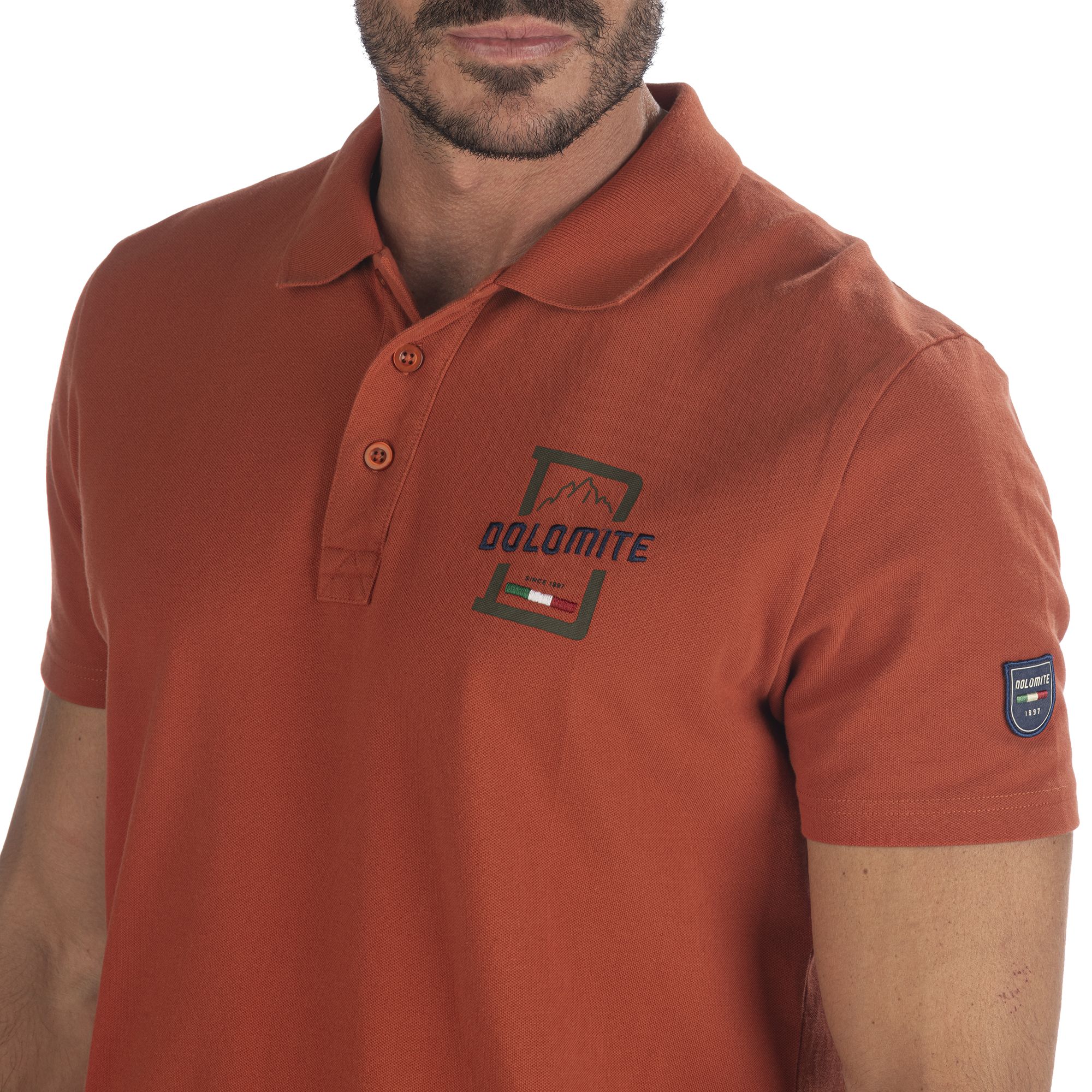 DOLOMITE Kurzärmliges Dobbiaco Poloshirt für Herren in wood blue