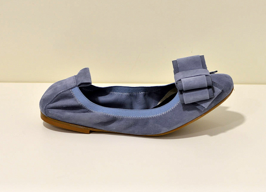 Gianluca Pisati Ballerinas aus Wildleder mit flexiberl Sohle in Jeansblau