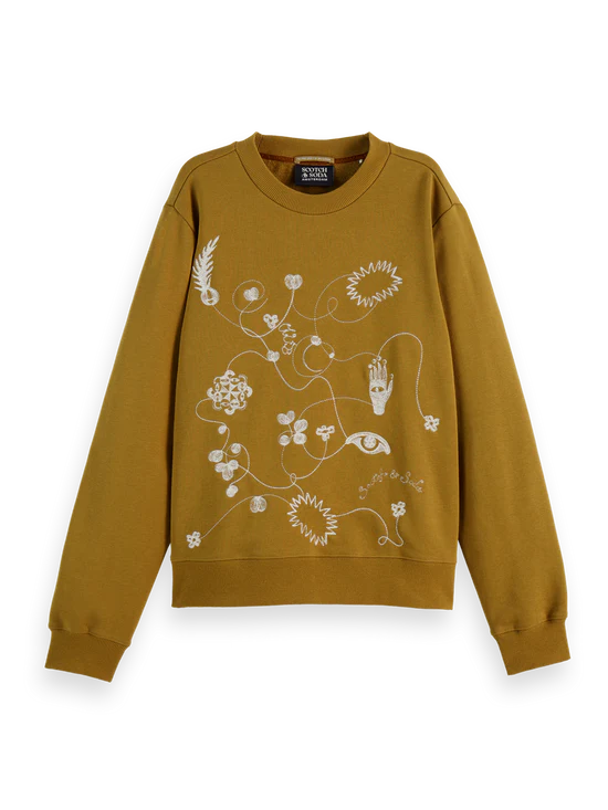 Scotch&Soda EMBROIDERED REGULAR FIT SWEATSHIRT in olive Scotch&Soda EMBROIDERED REGULAR FIT SWEATSHIRT in olive