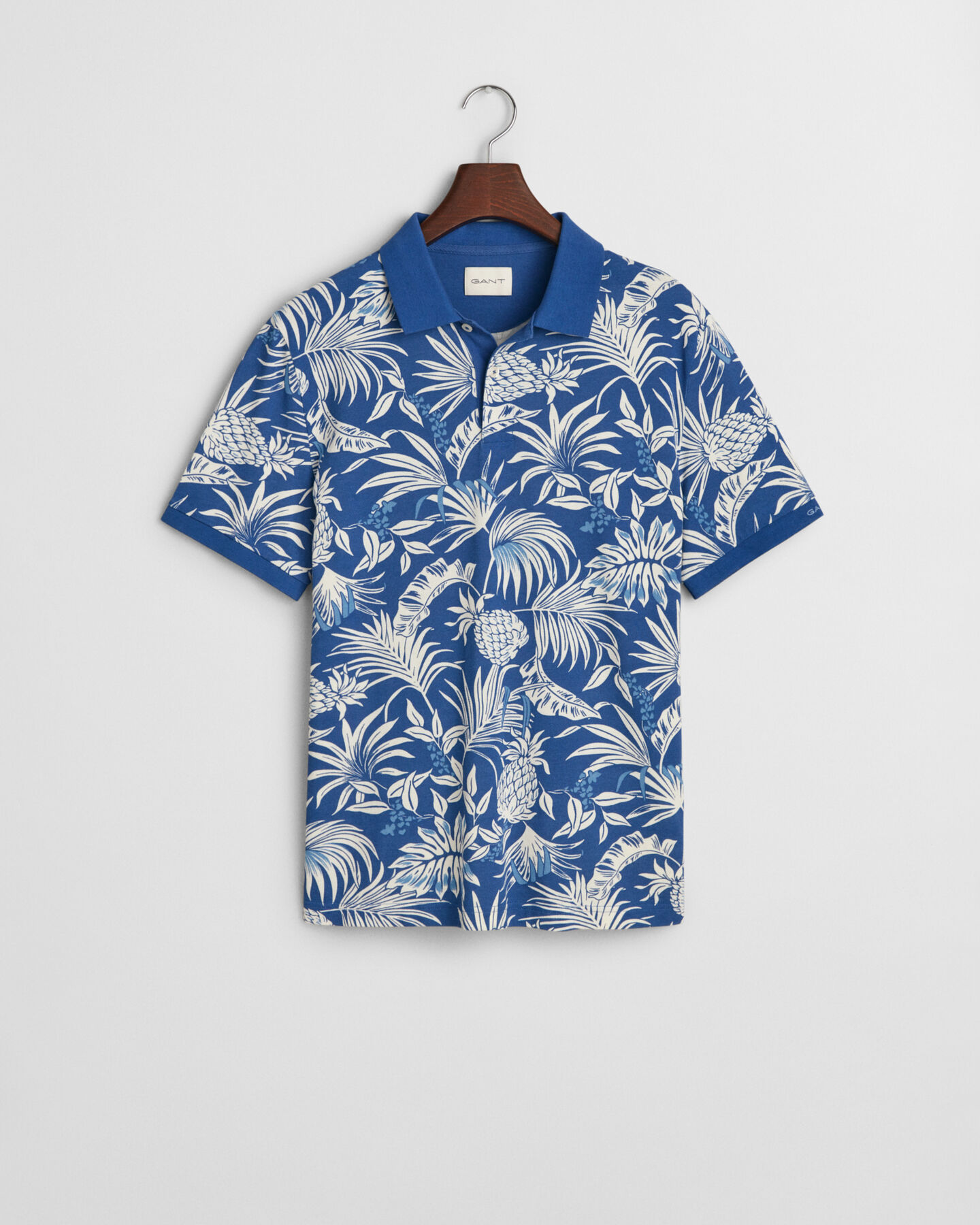  Gant Tropical full Print Poloshirt aus Baumwolle / Polo in Rich Blue
