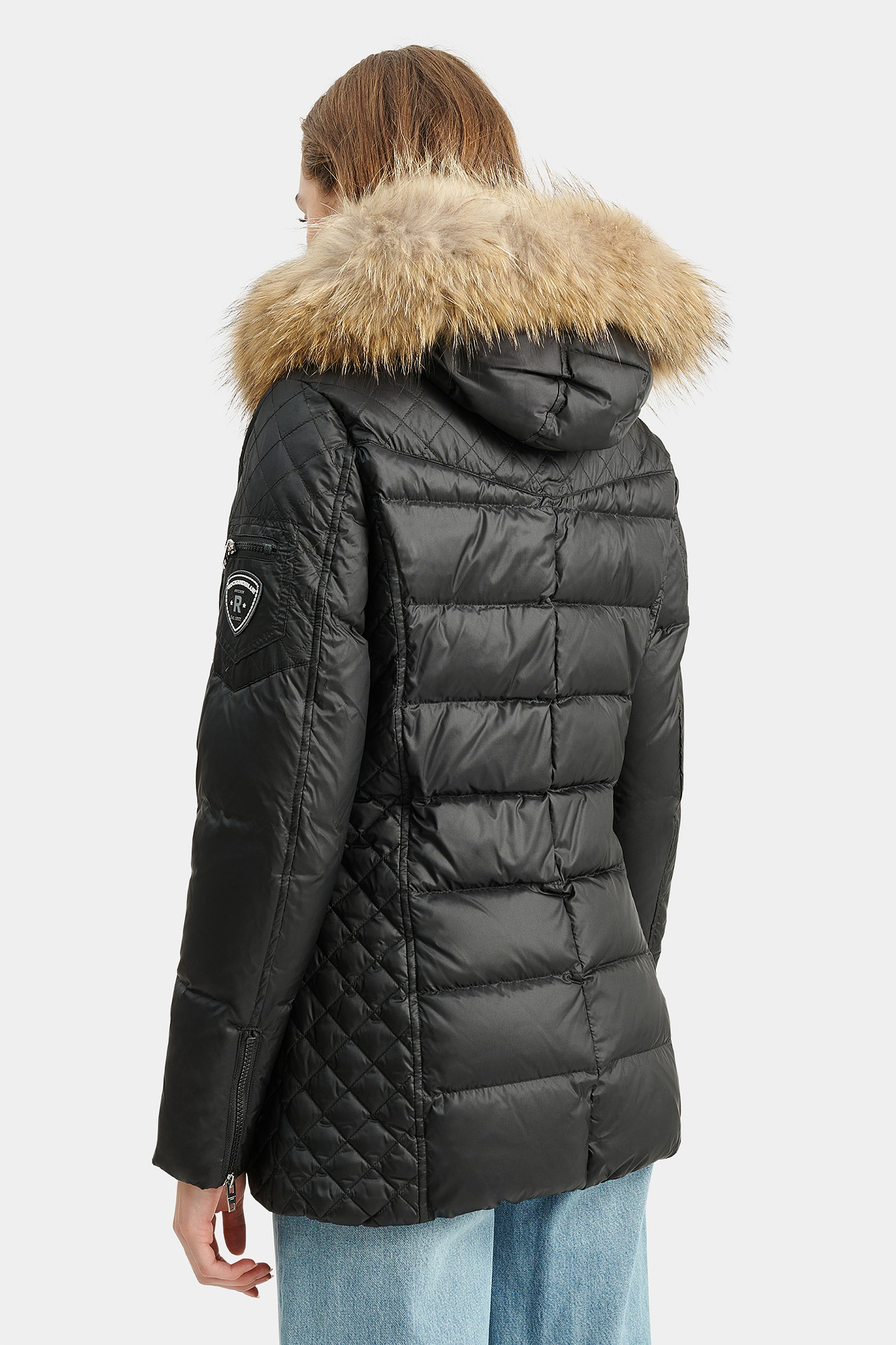 RockandBlue Beam Mid Black / Natural Daunen Parka mit extra großem Echtpelz Kragen RockandBlue Beam Mid Black / Natural Daunen Parka mit extra großem Echtpelz Kragen