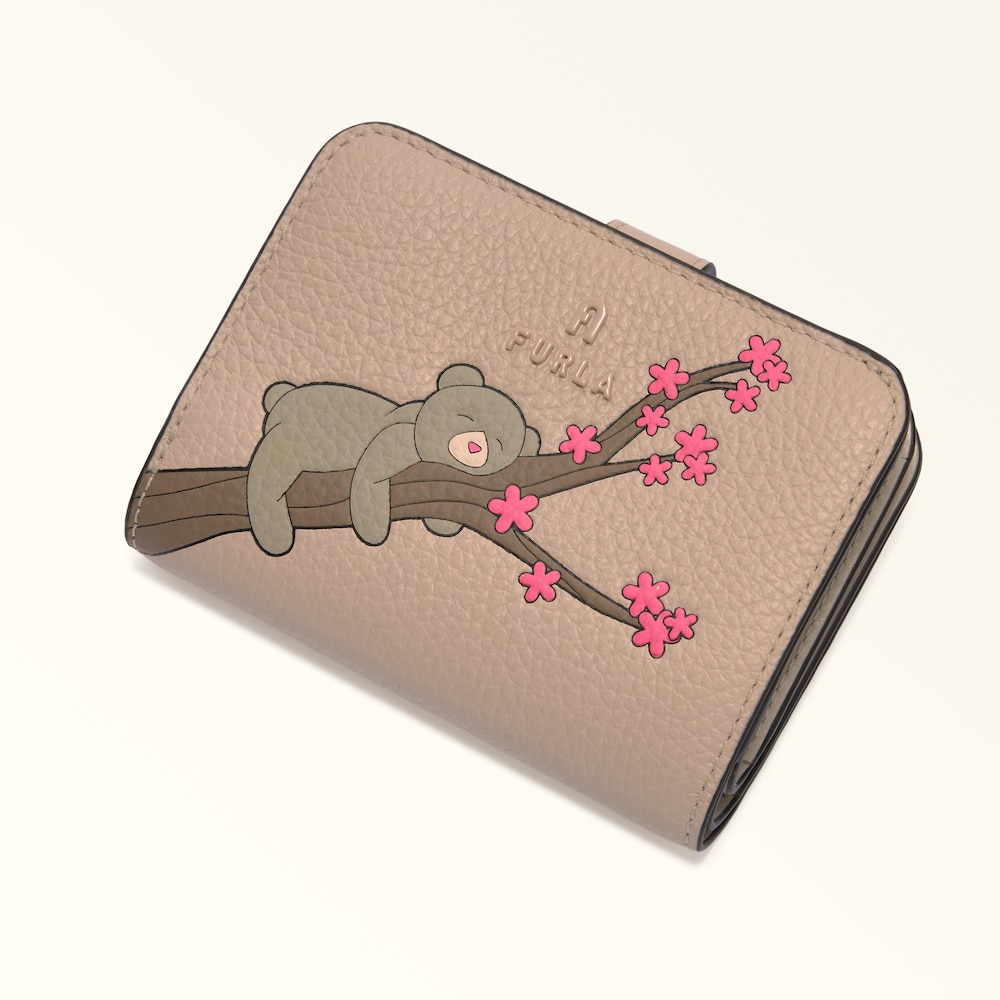 Furla Camelia Kompaktes Portemonnaie S in Toni Cotone / Camelie S Wallet Bärenprint