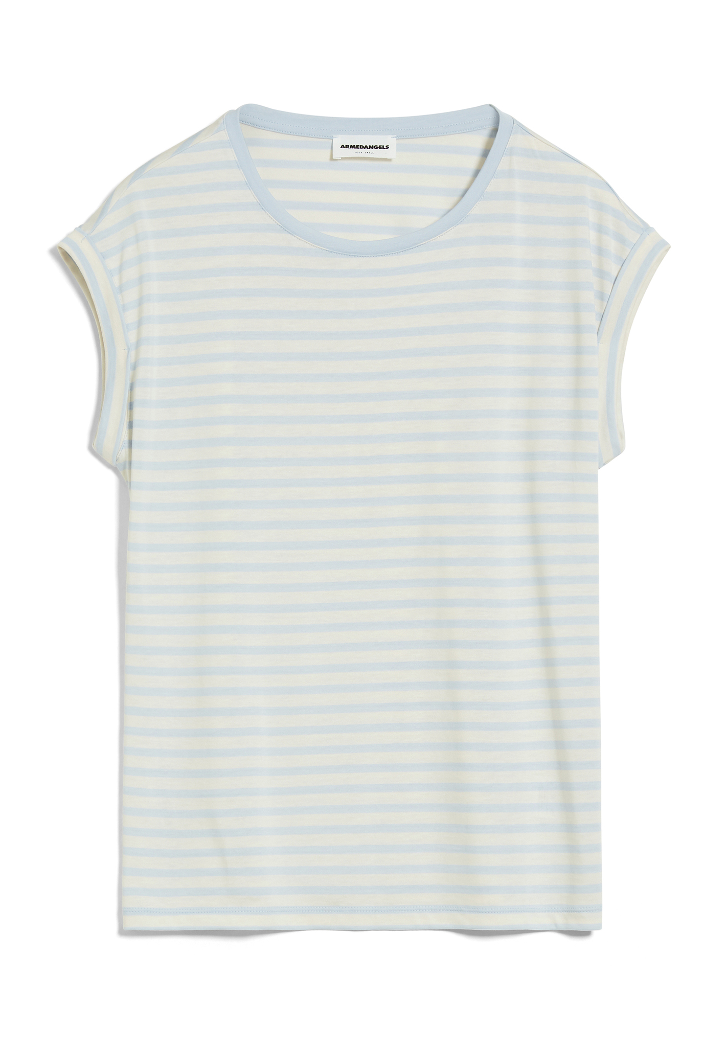 Armedangels JILAANA STRIPES T-Shirt Loose Fit aus TENCEL™ Lyocell Mix morning sky-oatmilk Armedangels JILAANA STRIPES T-Shirt Loose Fit aus TENCEL™ Lyocell Mix morning sky-oatmilk