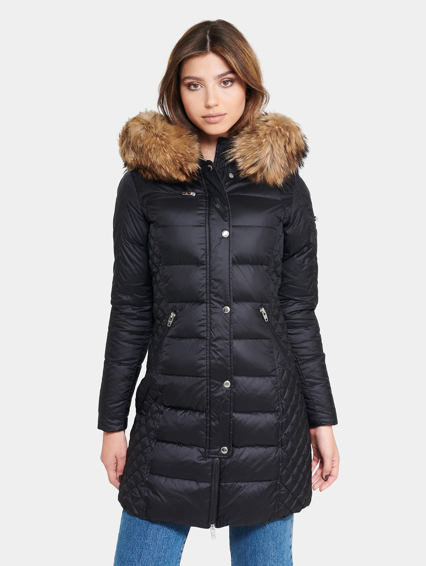 RockandBlue Beam Black / Natural Daunenmantel mit extra großem Echtpelz Kragen Winter 25 RockandBlue Beam Black / Natural Daunenmantel mit extra großem Echtpelz Kragen Winter 25