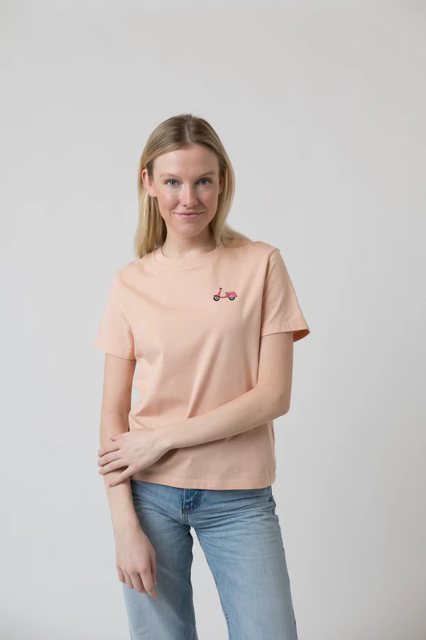 Bavarian Caps Damen T-Shirt aus Biobaumwolle  Roller in pfirsich- FT62-1