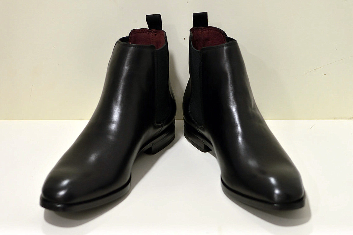 Franzini made in Italy Herren-Chelsea Boots aus Leder, schwarz