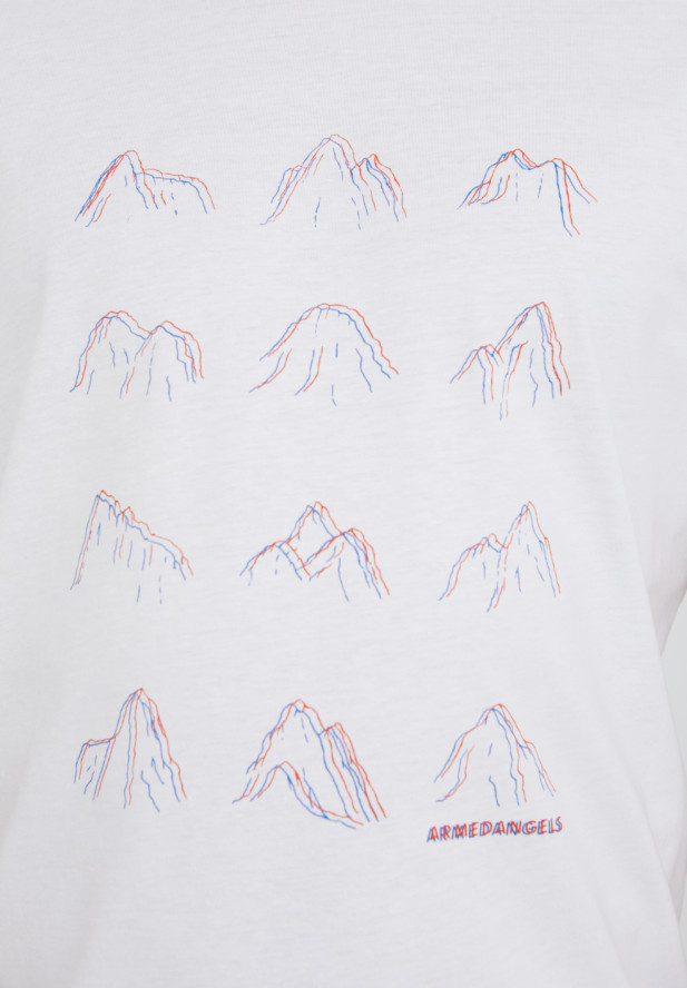 Armedangels JAAMES MANY MOUNTAINS T-Shirt aus 100% Bio-Baumwolle weiss Armedangels JAAMES MANY MOUNTAINS T-Shirt aus 100% Bio-Baumwolle weiss
