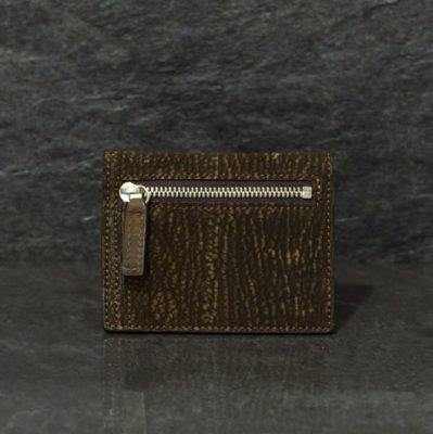 Fausto Colato Haileder- Shark Geldbörse mini Zip Wallet naturbelassen