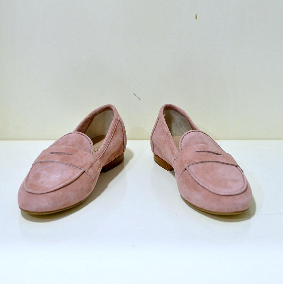 Gianluca Pisati Moccasins / Loafer Adele aus feinstem Wildleder (Gamsleder) in Phard / Rose