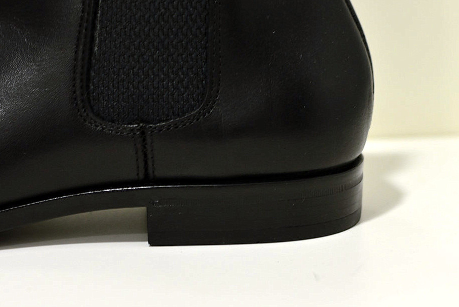 Franzini made in Italy Herren-Chelsea Boots aus Leder, schwarz