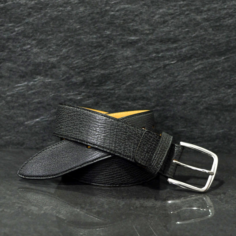 Ralph Gladen Haileder Gürtel Sharkbelt Sonderbreite 4,5cm in anthrazit Haifisch