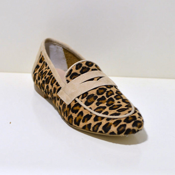 Gianluca Pisati Moccasins / Loafer Iris aus feinstem Cavallinoleder in Leo beige