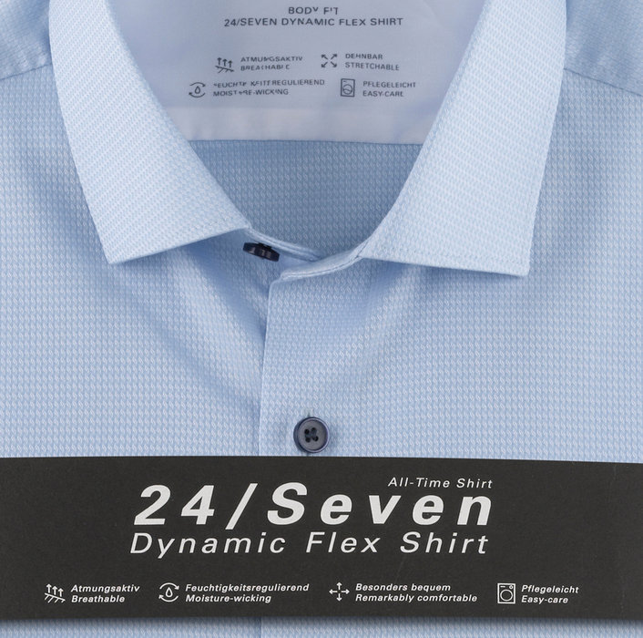 OLYMP Level Five 24/Seven body fit, Businesshemd, Modern Kent, hellblau