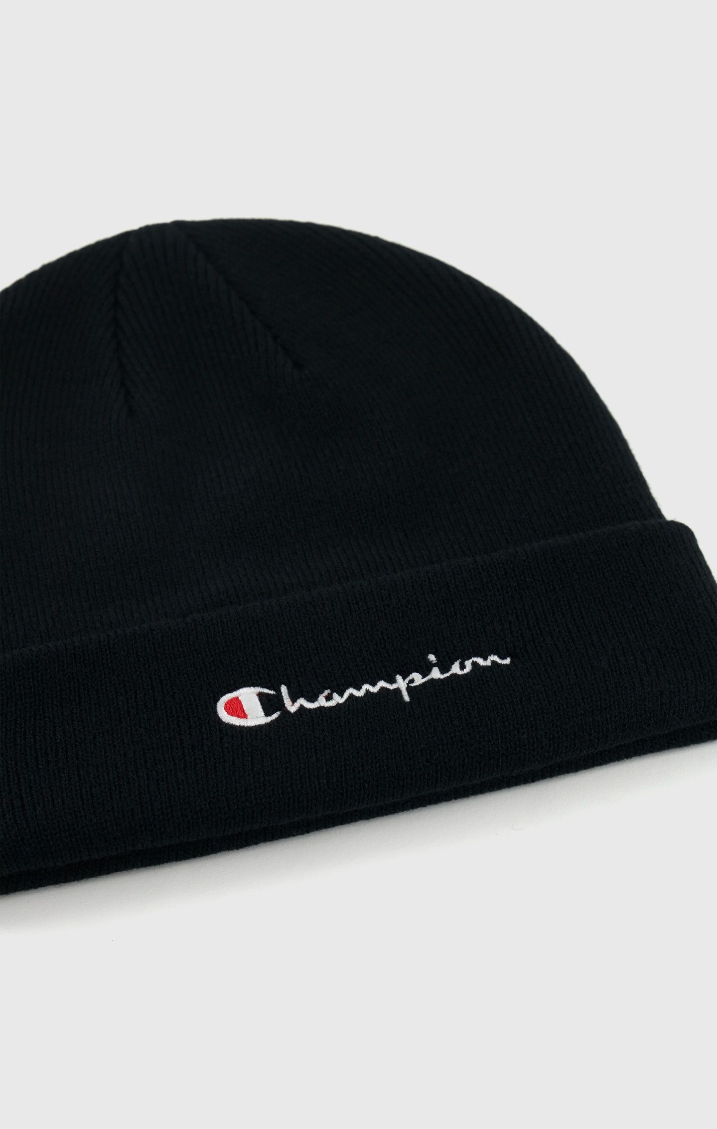 Champion Strick-Beanie mit Logo-Schriftzug / Unisex Mütze in schwarz 