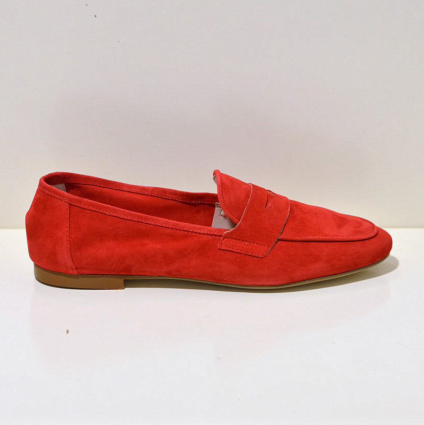 Gianluca Pisati Moccasins / Loafer Adele aus feinstem Wildleder (Gamsleder) in rot