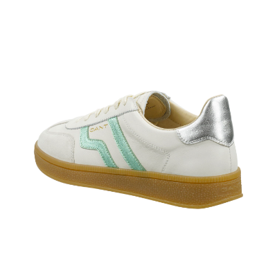 Gant Cuzima Sneaker aus Glatt- und Veloursleder in white / aqua Gant Cuzima Sneaker aus Glatt- und Veloursleder in white / aqua