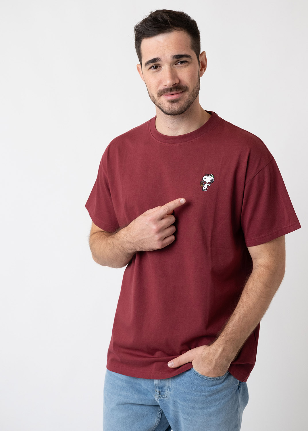 Bavarian Caps T-Shirt "Peanuts: Prost, Snoopy" - dunkelrot