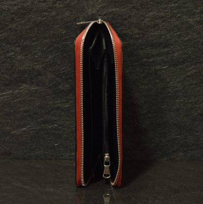 Ralph Gladen Pythonleder Zippwallet Schlangenleder Geldbörse in Plasma Orange