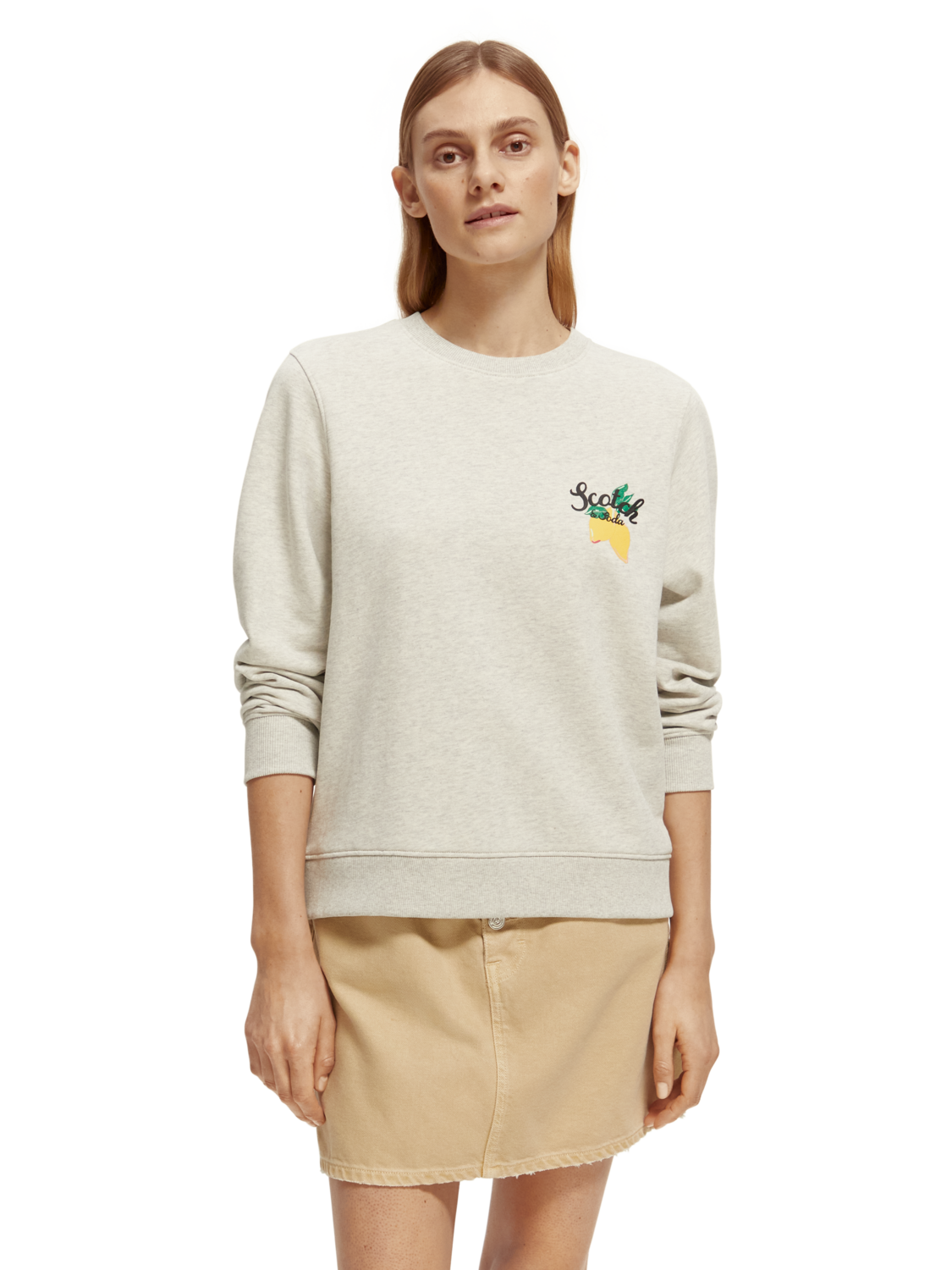 Scotch&Soda Sweatshirt im Regular Fit aus Bio-Baumwolle Zitrone