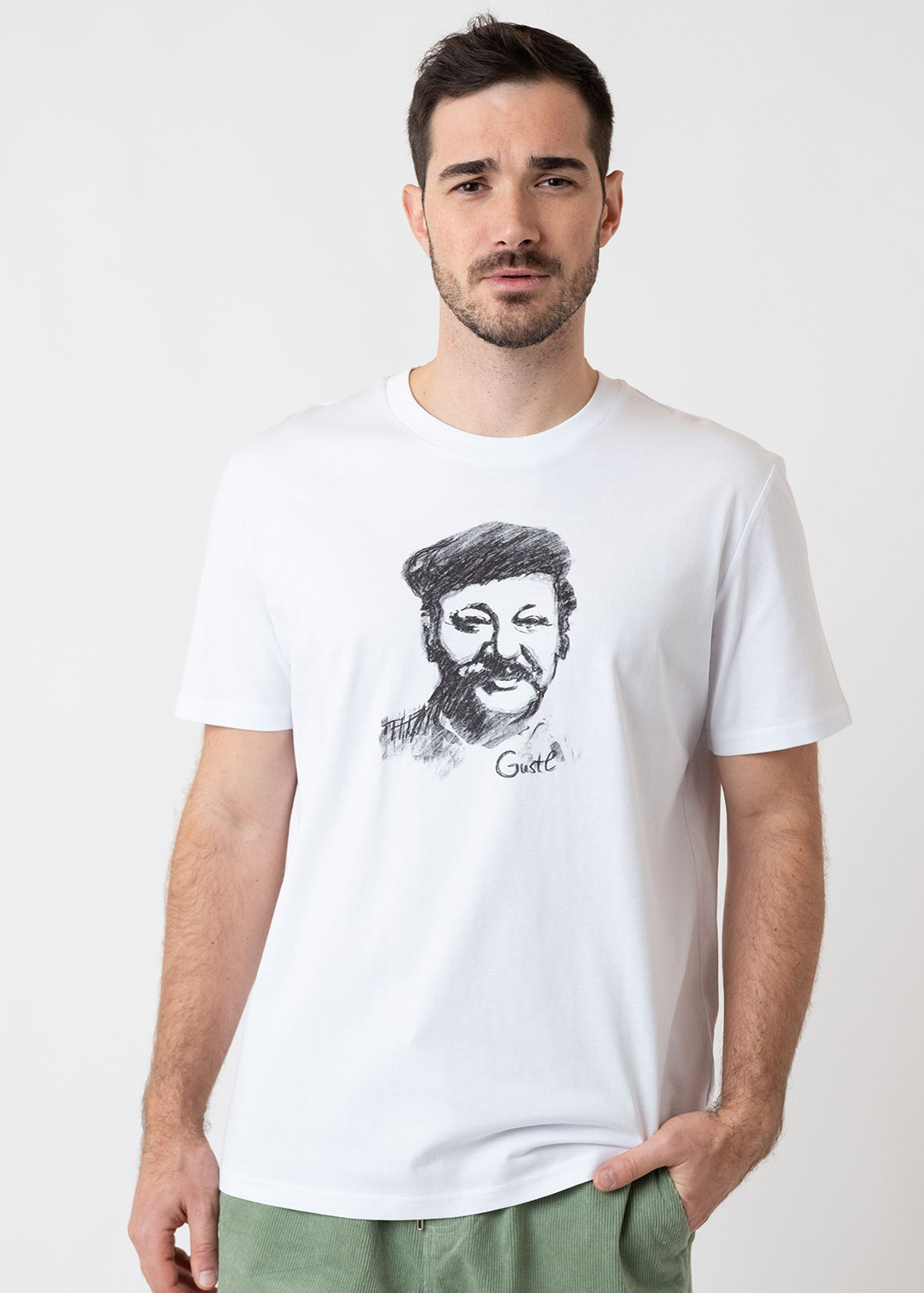 Bavarian Caps T-Shirt "Gustl" - Pumuckl / Meister Eder weiß aus Bio Baumwolle
