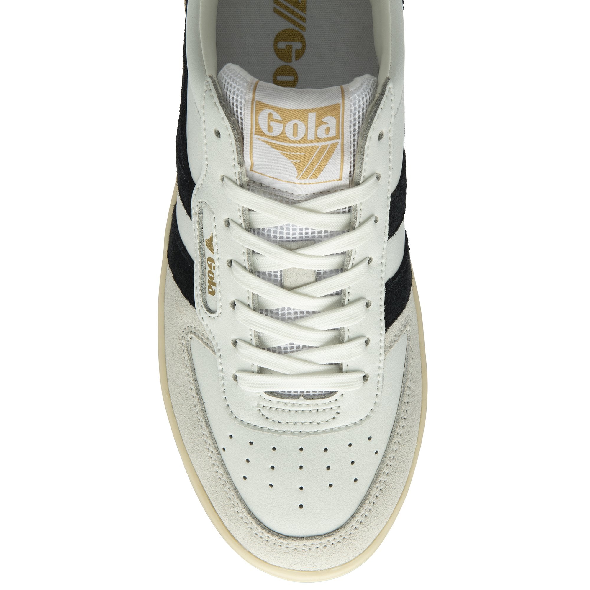 Gola Classics Women's Sneker Hawk Trainers in White/Black/Gold Gola Classics Women's Sneker Hawk Trainers in White/Black/Gold