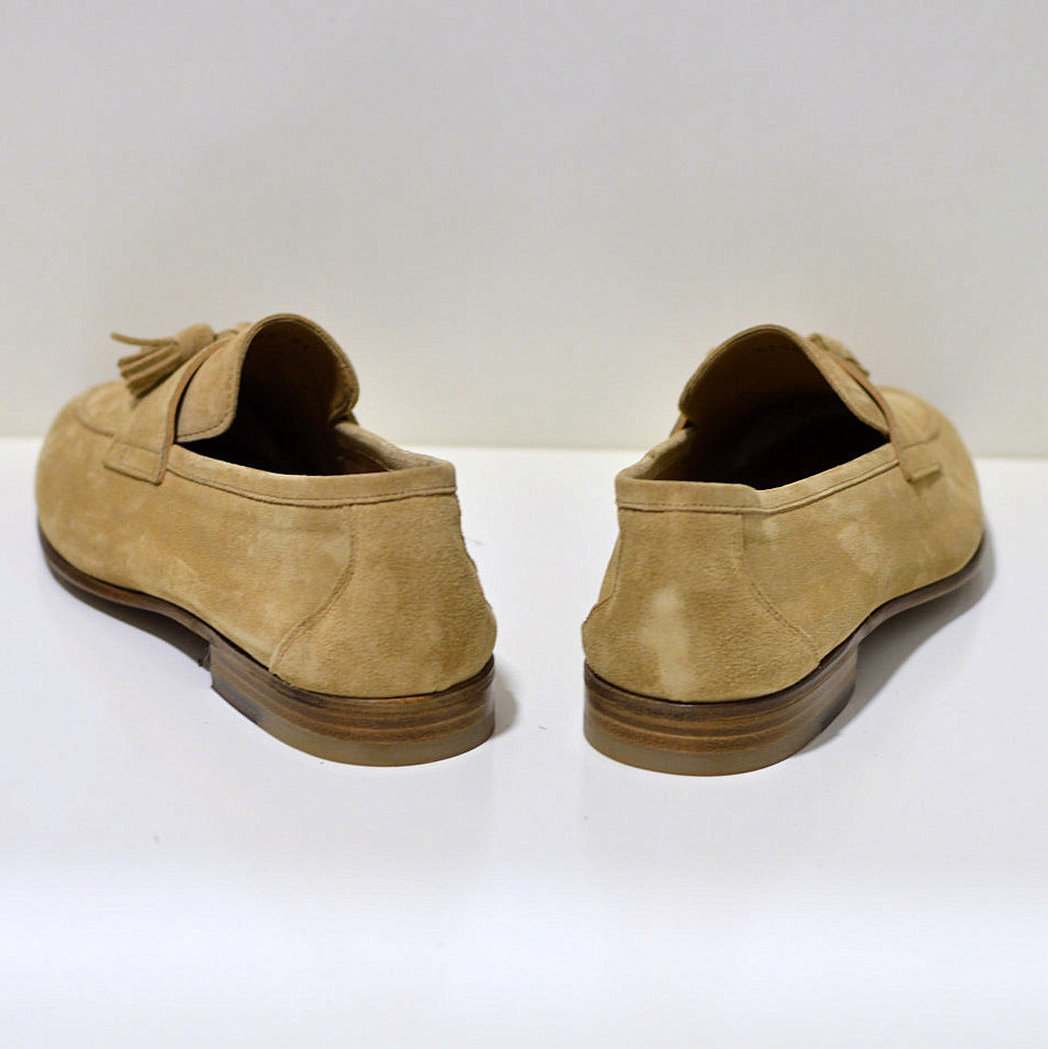  Berwick 1707 Tassel Loafer aus englischem Wildleder in caramel /beige mit genähter Ledersohle / Mokassin 