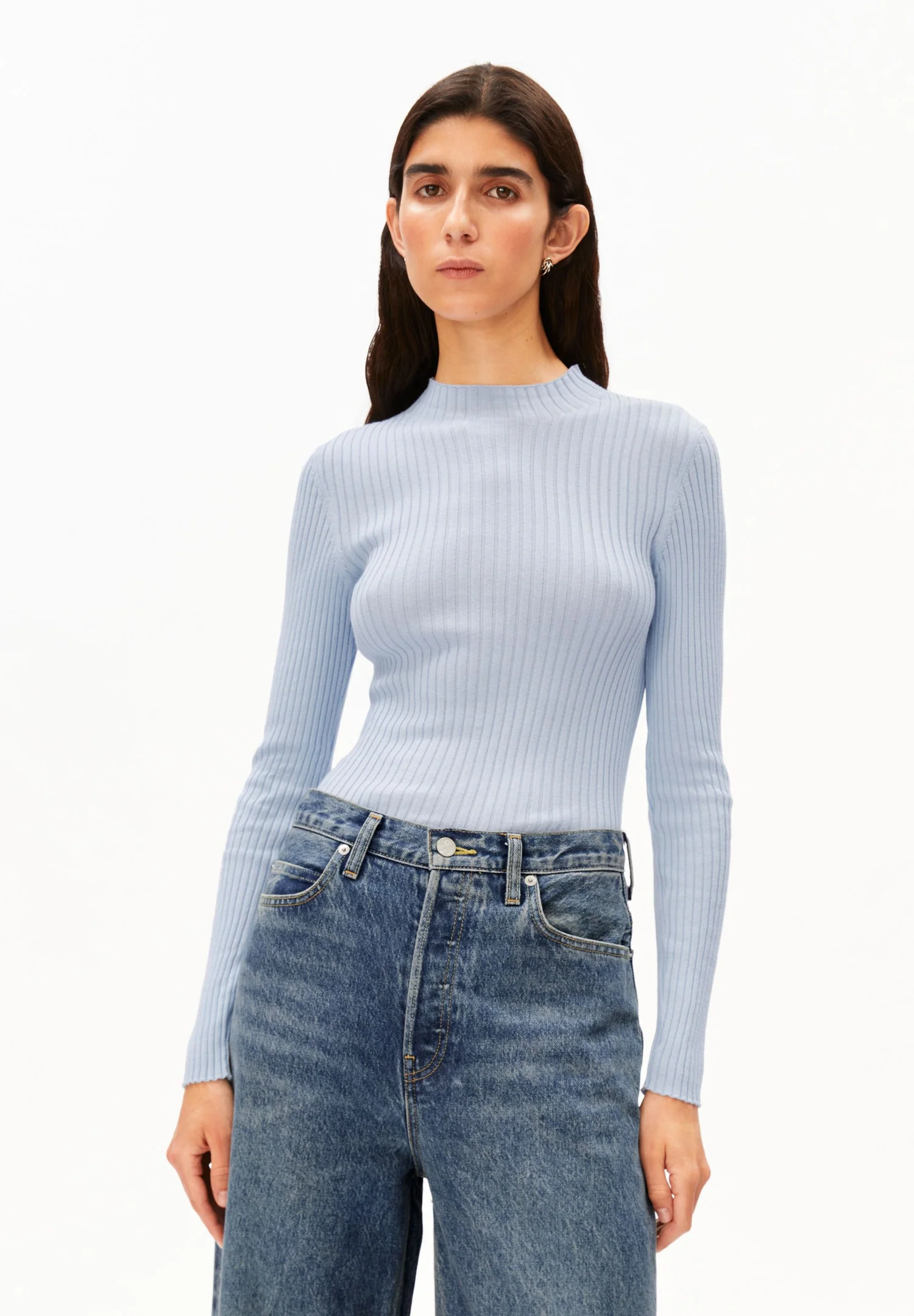 Armedangels ALAANIA Pullover aus 100% Bio-Baumwolle in mistblue