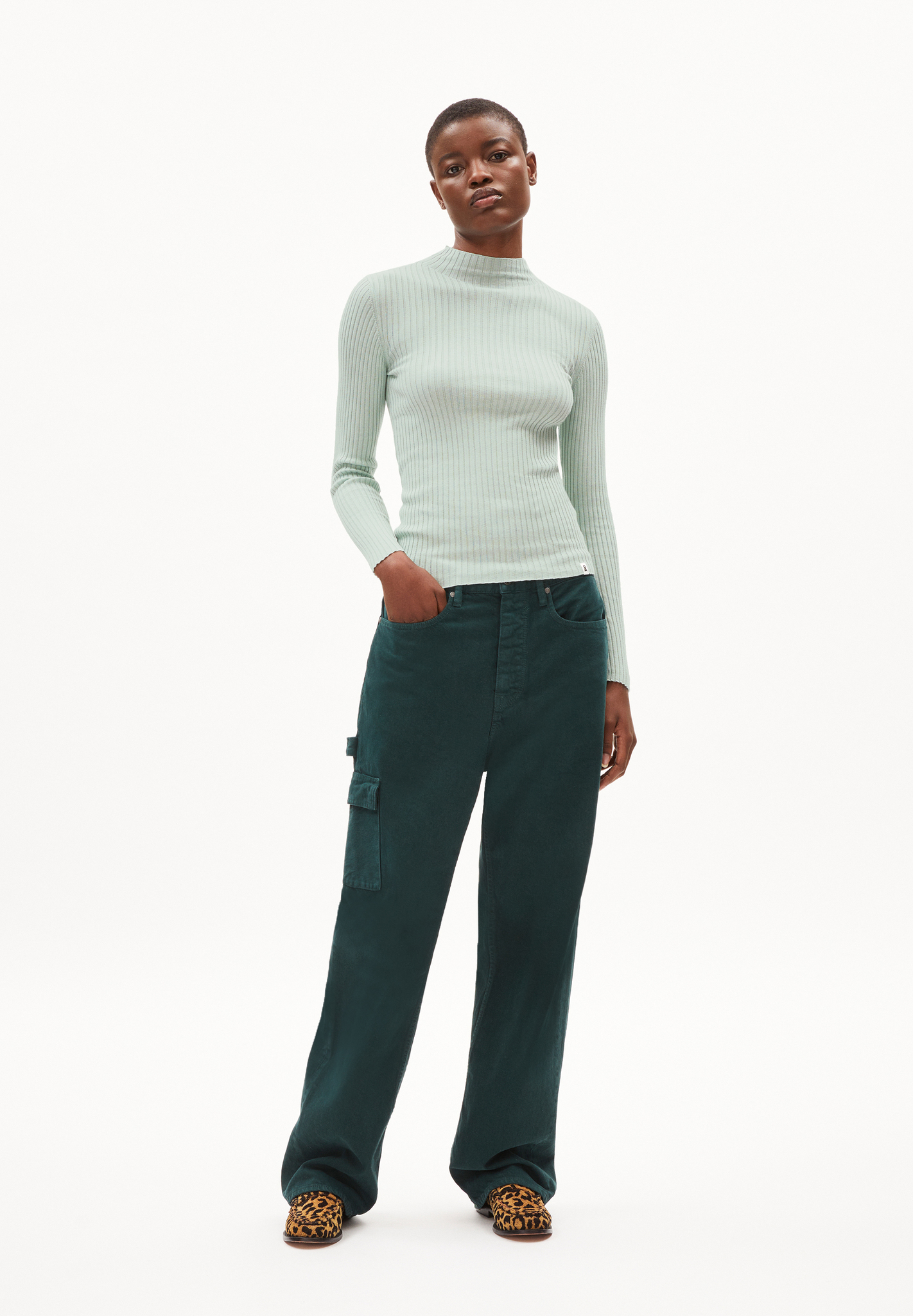Armedangels ALAANIA Pullover Slim Fit aus Bio-Baumwolle in polar green Armedangels ALAANIA Pullover Slim Fit aus Bio-Baumwolle in polar green