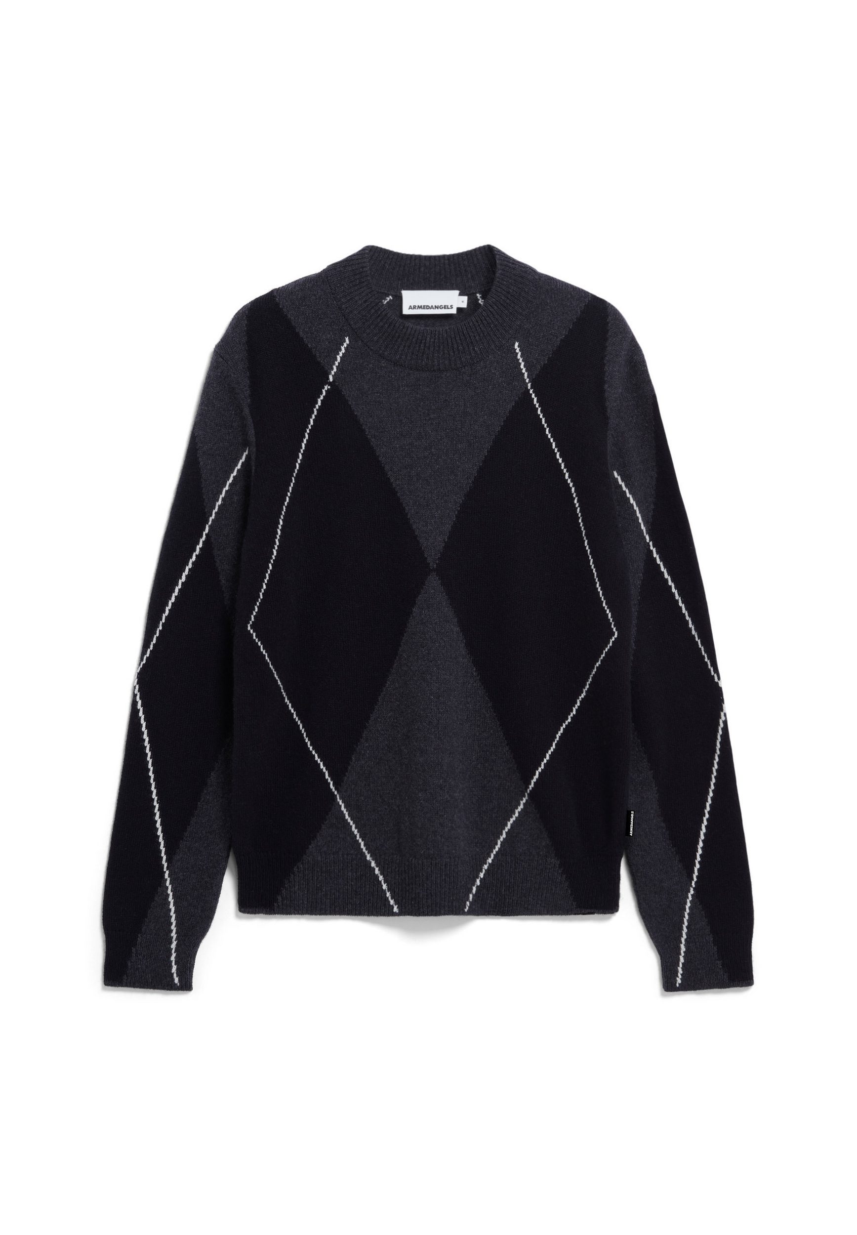Armedangels AARGELIUS Pullover Regular Fit aus Bio-Woll Mix in steel melange-black-oatmilk