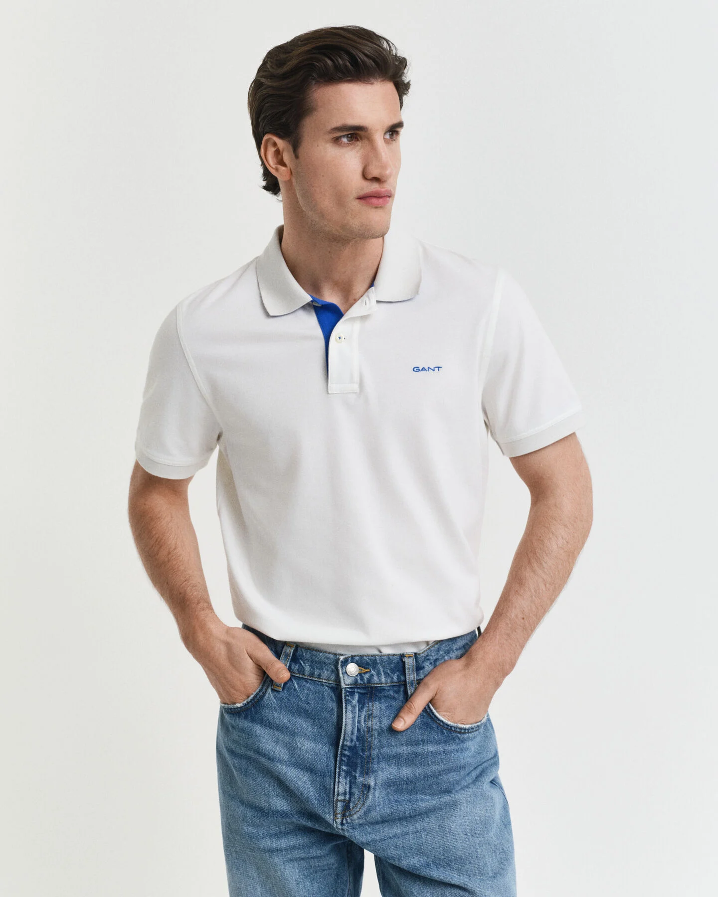 Gant Kontrast Piqué Poloshirt in Eggschell / Bau