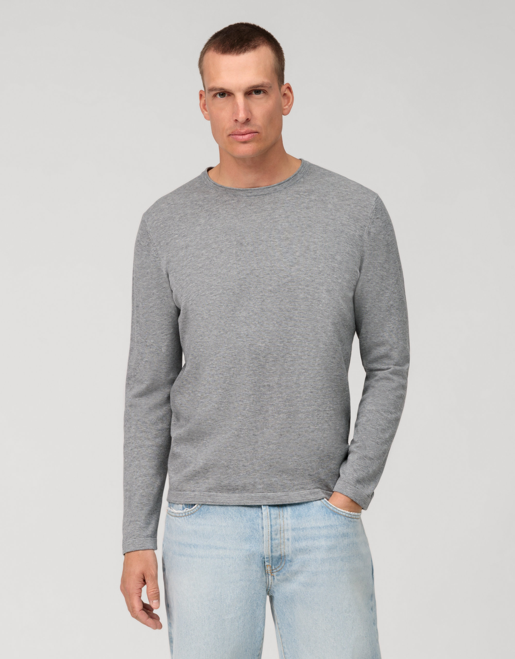  OLYMP Casual Strick Pullover, Silbergrau 53558563