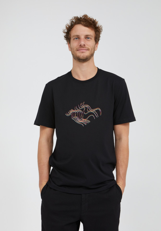 Armedangels AADO DIGITAL T-Shirt aus 100% Bio-Baumwolle schwarz Armedangels AADO DIGITAL T-Shirt aus 100% Bio-Baumwolle schwarz