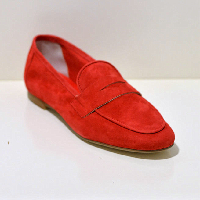 Gianluca Pisati Moccasins / Loafer Adele aus feinstem Wildleder (Gamsleder) in rot
