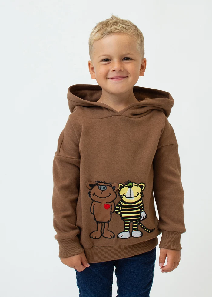 Bavarian Caps - KS14-1 Hoodie Janosch Tiger&Bär - braun (Kinder)