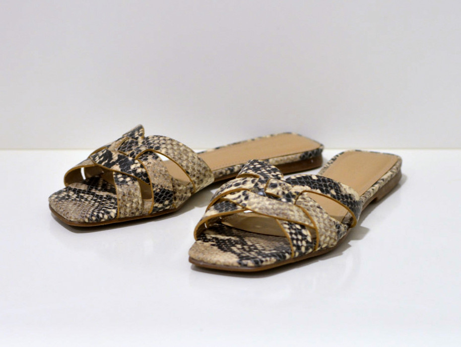 Tube edle Sandalen aus Vollleder in Python-Optik